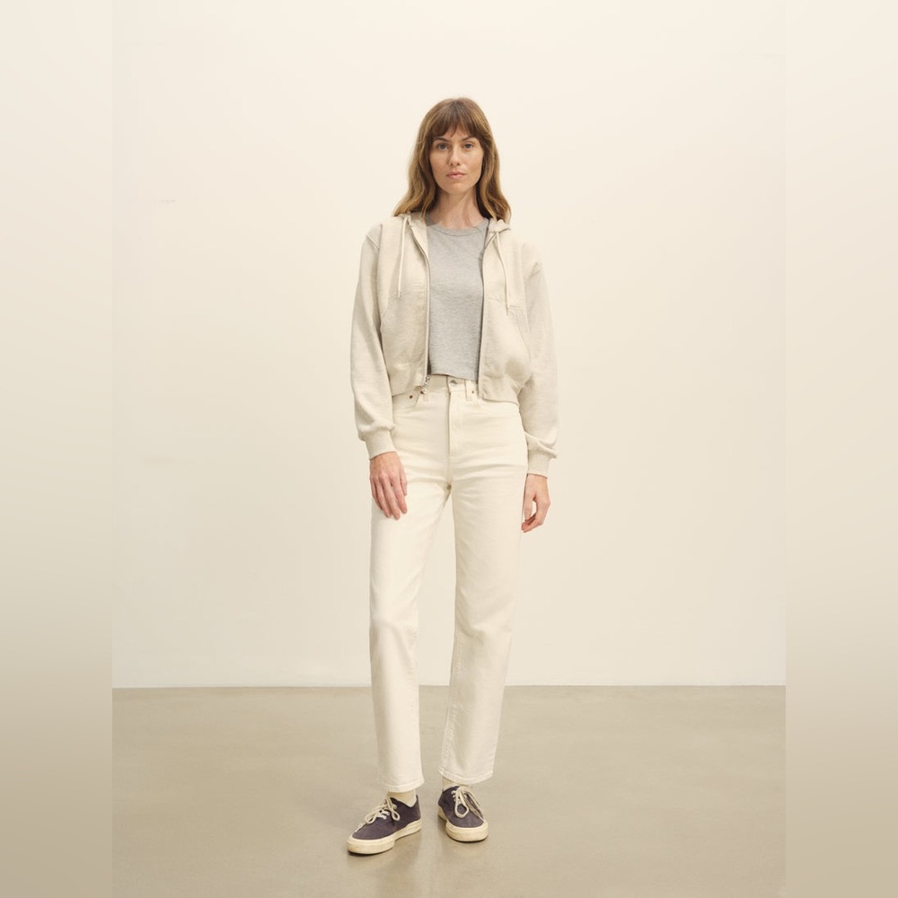 Buck Mason White Straight Leg Jeans